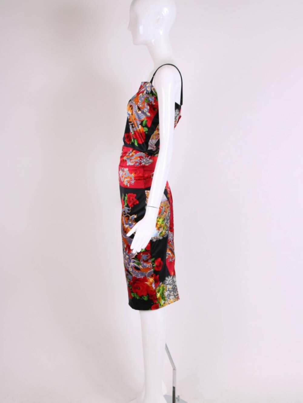 Dolce & Gabbana 1999 Archival Dragon & Rose Silk Dress IT 42 FIT Museum - Picture 6 of 8